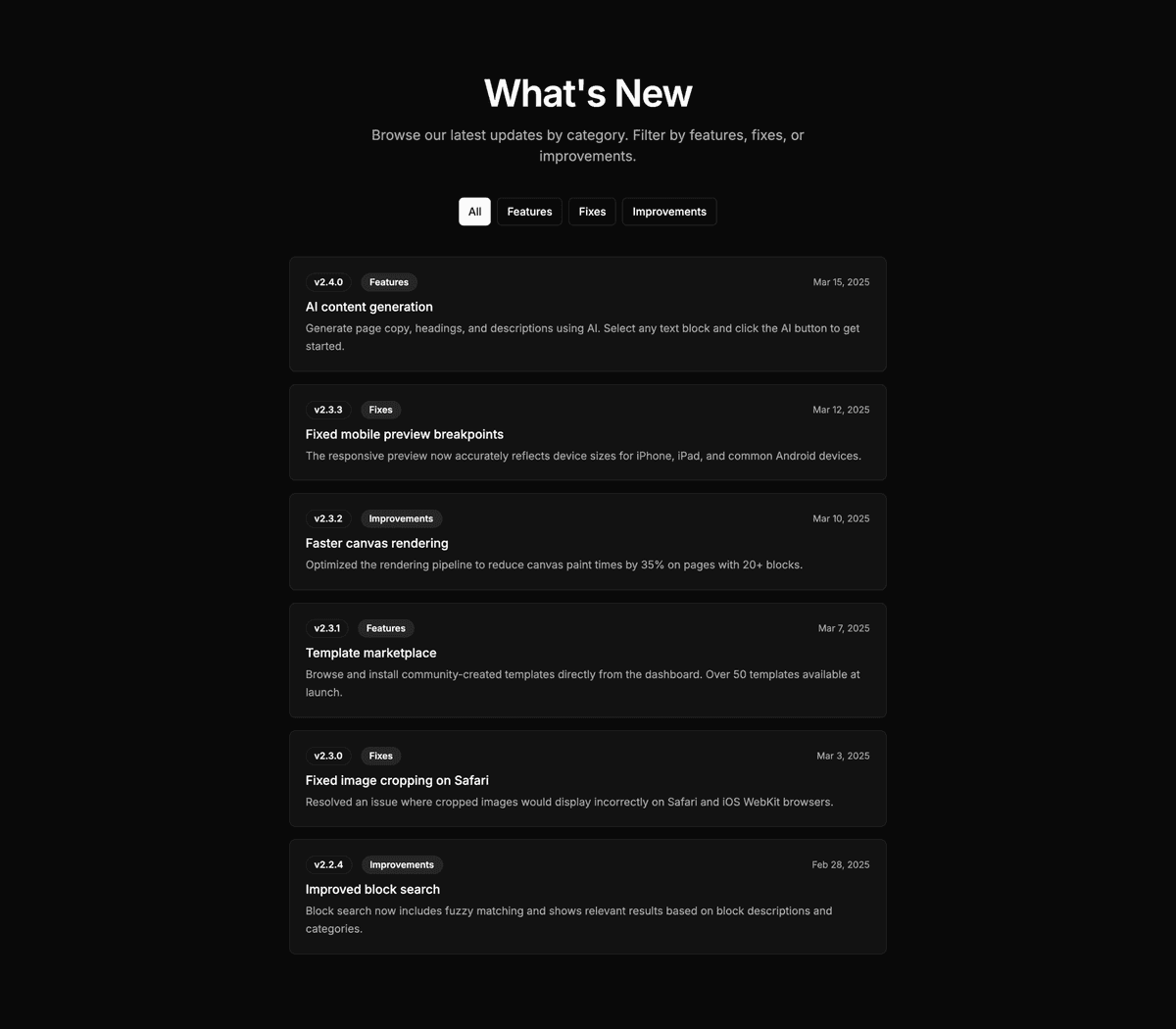 Preview of Changelog #5