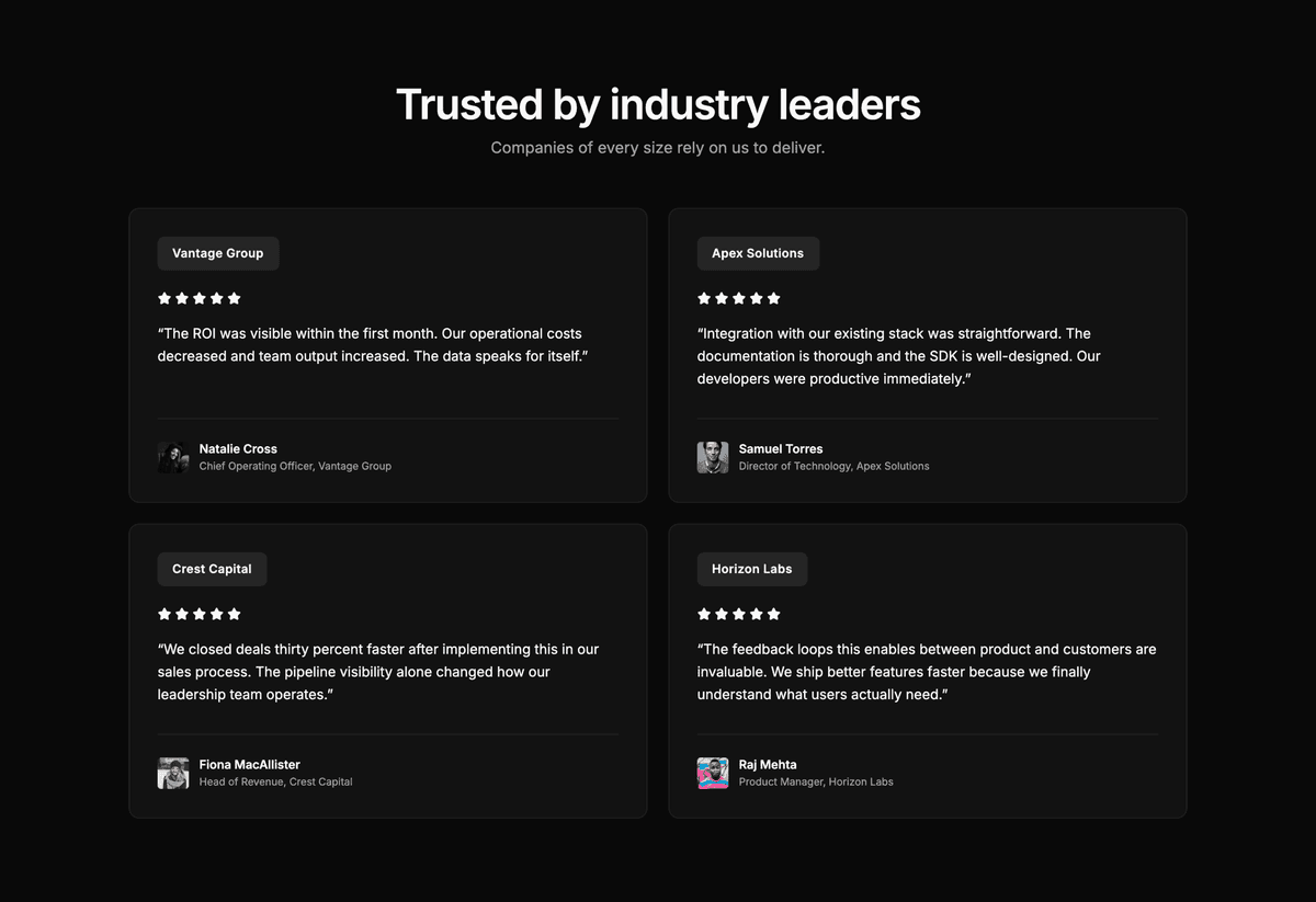 Preview of Testimonials #12