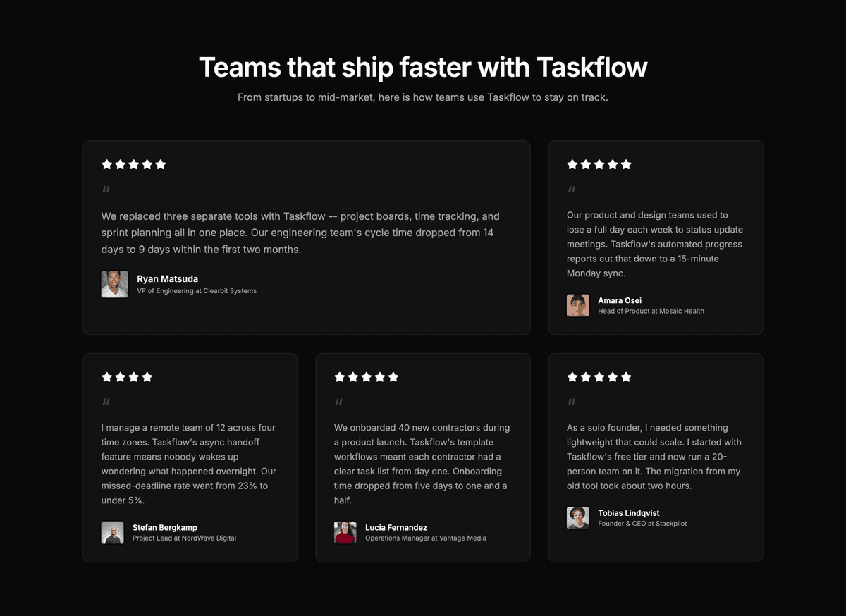 Preview of Testimonials 5