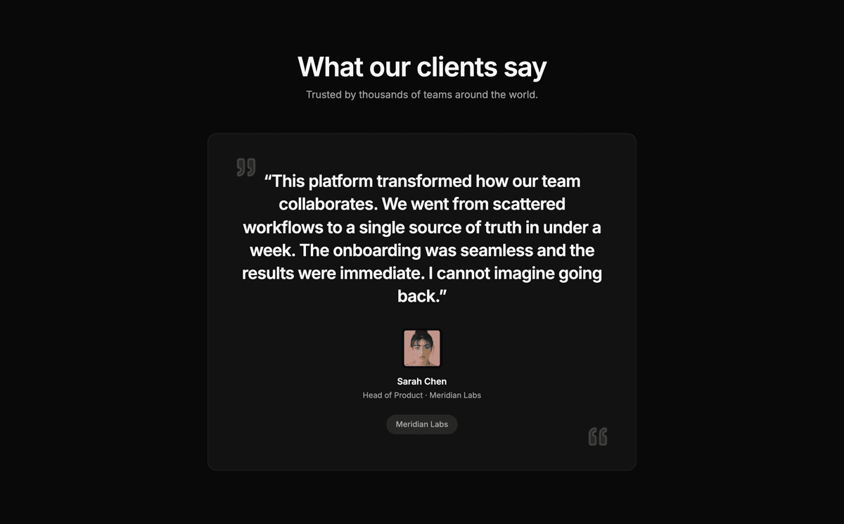 Preview of Testimonials #9