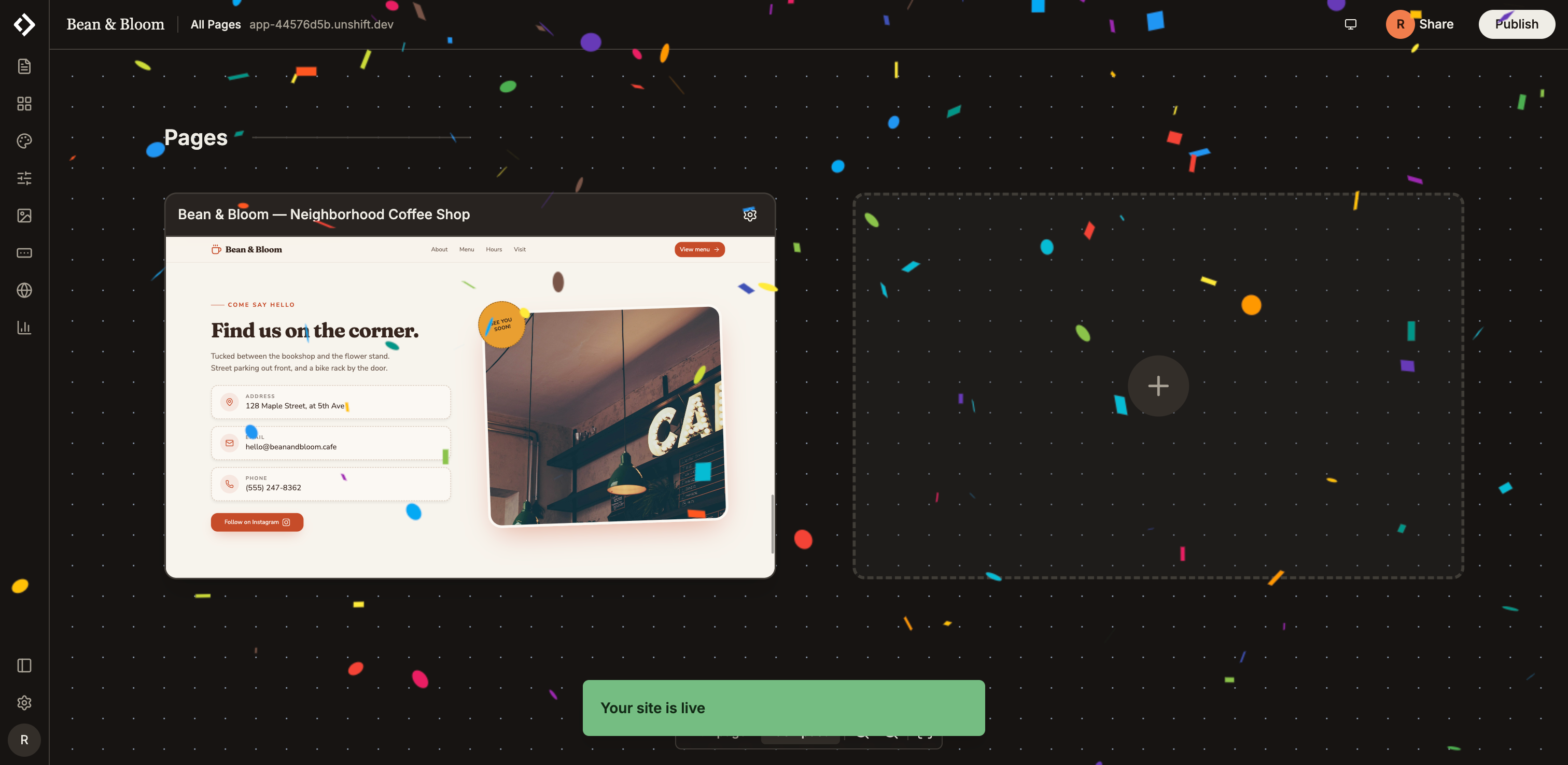 Bean & Bloom, live on the web.